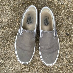 women's grey slip on vans